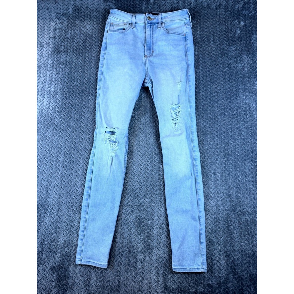 Hollister Jeans Womens 8S Blue Denim Soft Stretch‎ Ultra High Rise Super Skinny